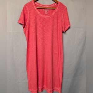 Pink Coral Short Sleeve T-Shirt Dress